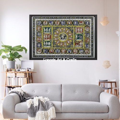 Handcrafted Dashavatara Krishna Pattachitra Painting – Traditional Odisha Folk Art