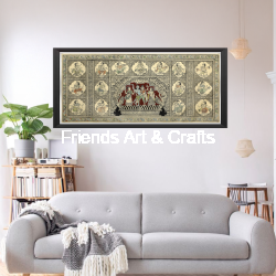 Handcrafted Ram Darbar Pattachitra Painting with Dashavatara Panels – Traditional Odisha Folk Art