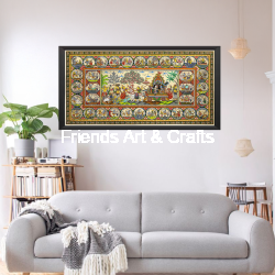 Handcrafted Krishna Rath Yatra Pattachitra Painting with Krishna Leela Panels – Traditional Odisha Folk Art