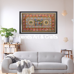 Handcrafted Krishna Leela Pattachitra Painting – Traditional Odisha Folk Art