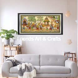 Handcrafted Mathura Bijaya Temple Procession Pattachitra Painting | Odisha Traditional Art