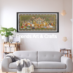 Handcrafted Mathura Bijaya Royal Chariot Pattachitra Painting – Traditional Odisha Folk Art