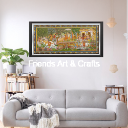 Handcrafted Ramayana Procession Pattachitra Painting – Traditional Odisha Folk Art