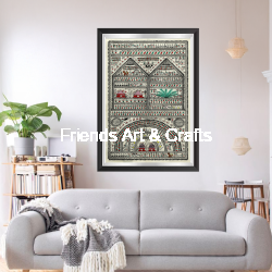 Handcrafted Saura Tribal Wall Art – Framed Traditional Painting