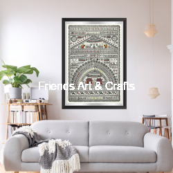 Handcrafted Saura Tribal Heritage Wall Art – Premium Framed Odisha Folk Painting