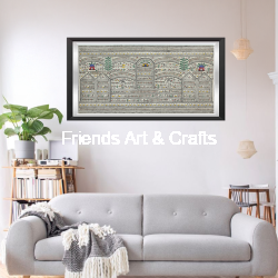 Handcrafted Saura Tribal Village Panorama Painting – Traditional Odisha Folk Art Wall Décor