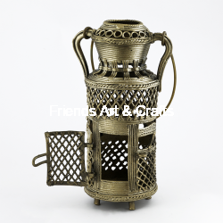 Handcrafted Dhokra Brass Lantern Candle Holder