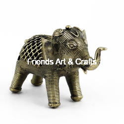 Handcrafted Dhokra Brass Elephant Figurine