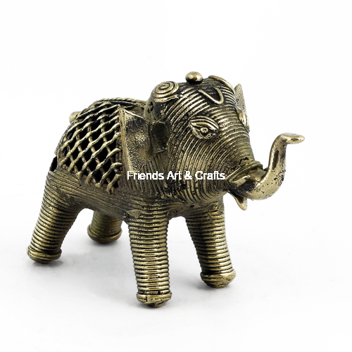 Handcrafted Dhokra Brass Elephant Figurine