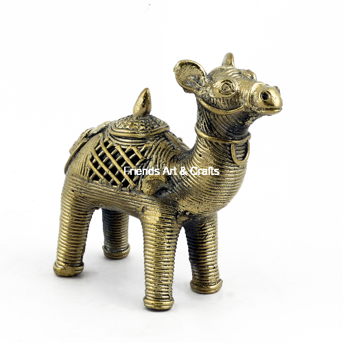 Handcrafted Dhokra Brass Camel Figurine