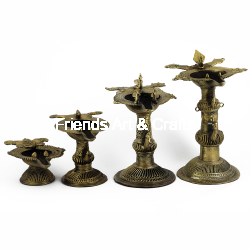 Handcrafted Dhokra Brass Peacock Oil Lamp (Available in Multiple Sizes)