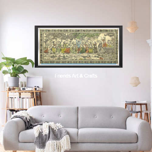 Handcrafted Krishna Raas Leela Pattachitra Painting – Traditional Odisha Folk Art