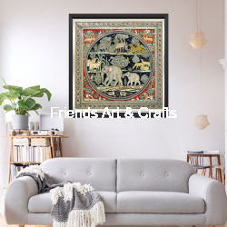 Handcrafted Wildlife Pattachitra Painting – Traditional Odisha Folk Art