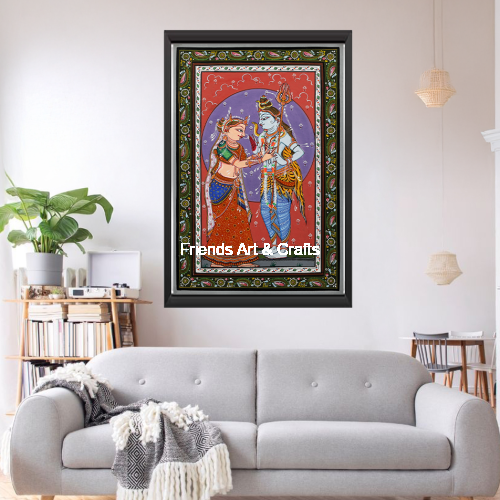 Handcrafted Shiva Parvati Wedding Procession Pattachitra Painting (Shiva Baraat) | Friends Arts and Crafts