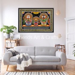 Lord Jagannath Divine Pattachitra Painting – Ornate Garland Edition