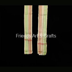 Handwoven Odisha Angabastra with Green & Maroon Traditional Border